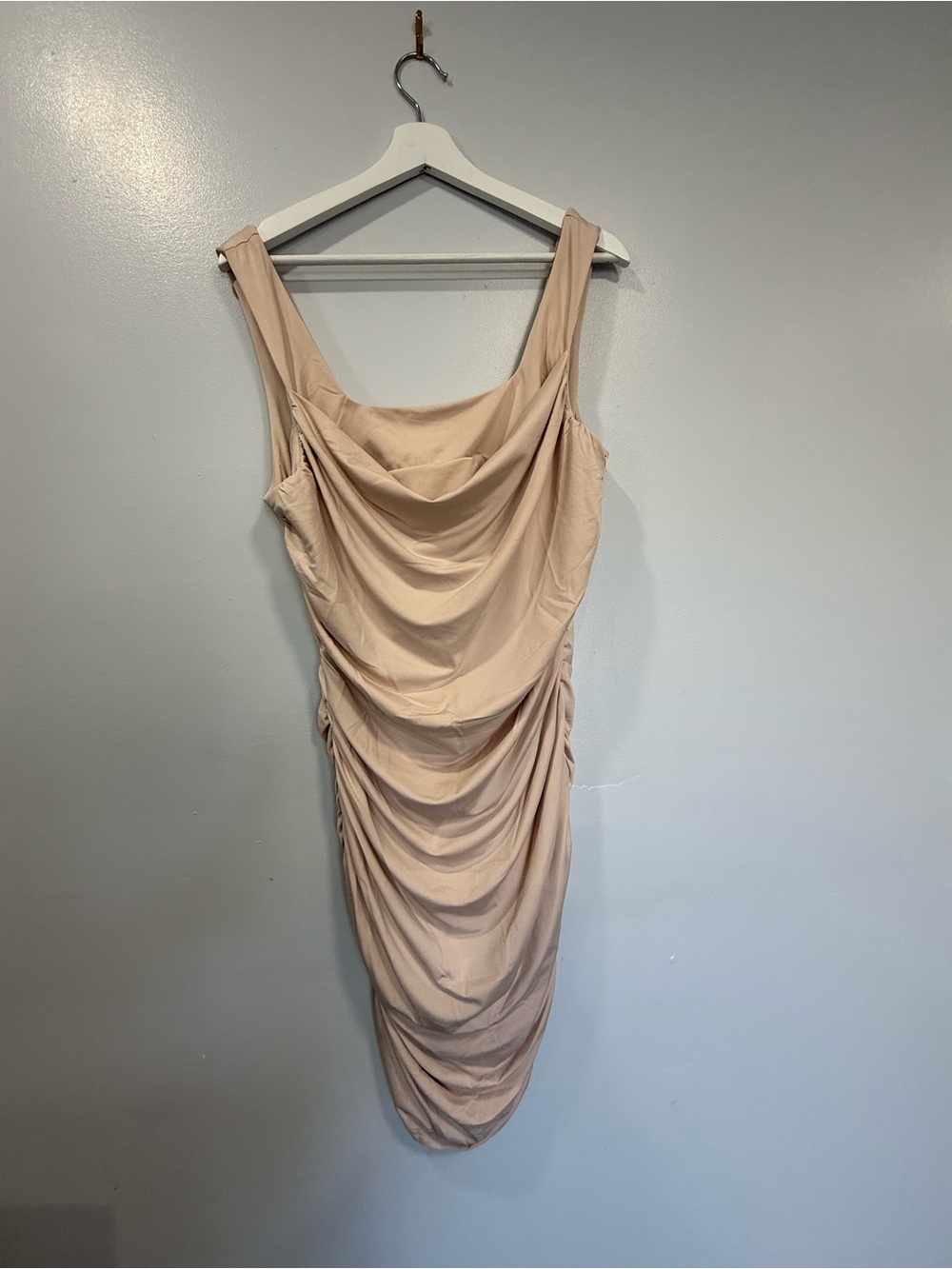 Draped Nude Bodycon Dress